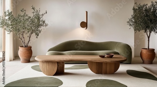 Wallpaper Mural Modern living room with a unique coffee table and sofa. Torontodigital.ca