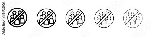 No gathering icon flat simple outline logo