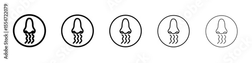 Nose with smoke icon flat simple outline logo
