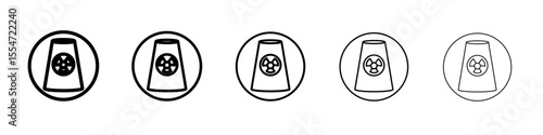 Nuclear power plant icon flat simple outline logo