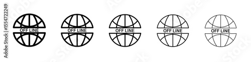 offline icon flat simple outline logo