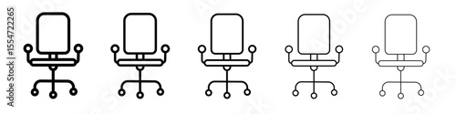 Office chair icon flat simple outline logo