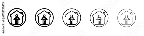 Orphanage house icon flat simple outline logo