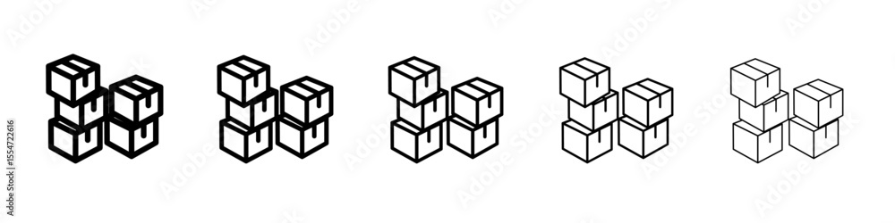 Obraz premium Package icon flat simple outline logo