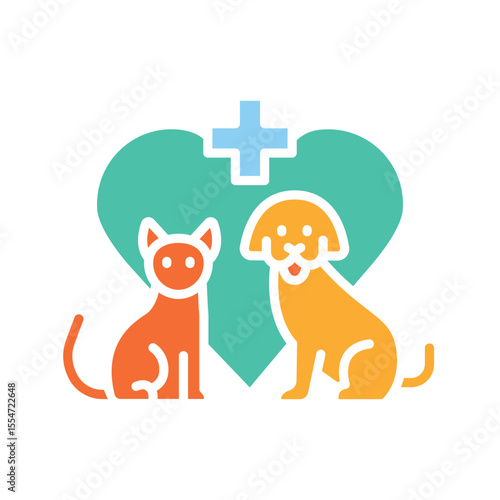 Veterinary Care color flat icon for digital and print projects.