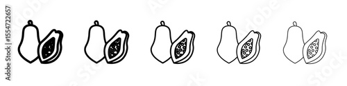 Papaya icon flat simple outline logo