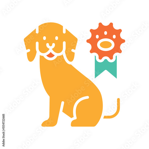 behavioral animal therapy color flat icon for digital and print projects.