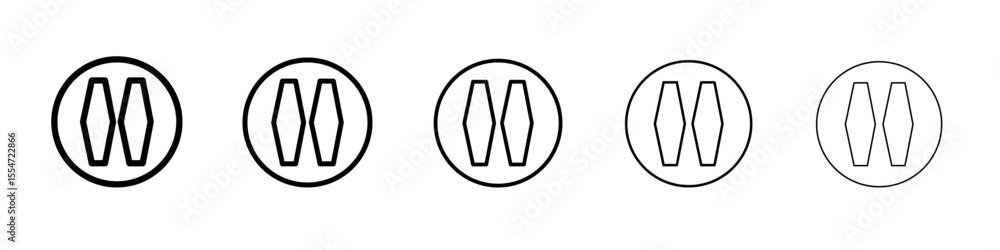 Obraz premium Pause button icon flat simple outline logo