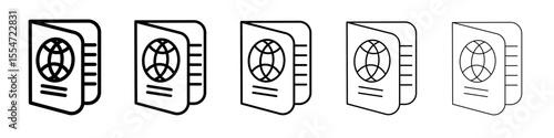 Passport icon flat simple outline logo