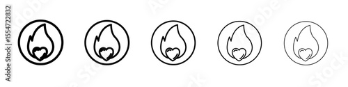 Passion icon flat simple outline logo