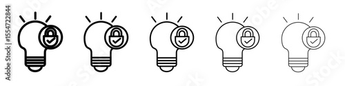 Patent idea icon flat simple outline logo
