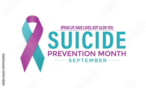 National Suicide Prevention Month vector banner and social media, background design template. Speak Up, Save Lives, Break the Silence. This month reminds us of the importance of mental health , stress