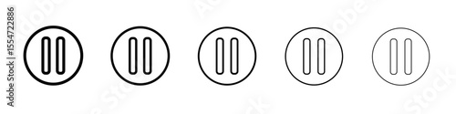 pause icon flat simple outline logo