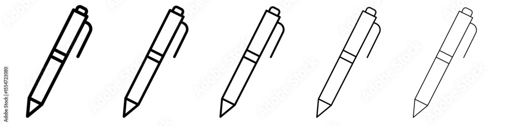 Pen icon flat simple outline logo Pen icon flat simple outline logo