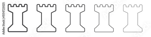 Pawn icon flat simple outline logo