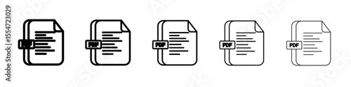 PDF file icon flat simple outline logo