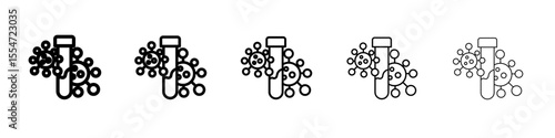 PCR test icon flat simple outline logo