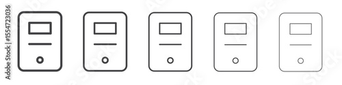 PC icon flat simple outline logo