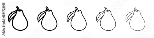 Pear icon flat simple outline logo
