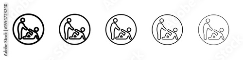 Person help someone icon flat simple outline logo
