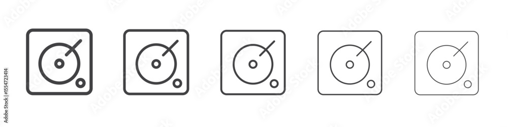 Phonograph icon flat simple outline logo Phonograph icon flat simple outline logo