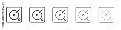 Phonograph icon flat simple outline logo