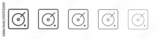 Phonograph icon flat simple outline logo