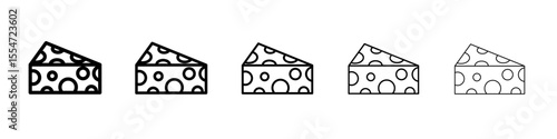 piece of cheese icon flat simple outline logo