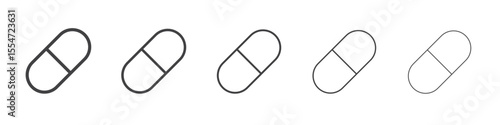 Pills icon flat simple outline logo