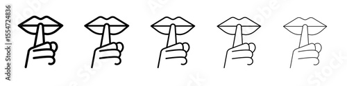 Please do quite pssst icon flat simple outline logo