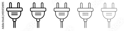 Plug adapter icon flat simple outline logo