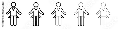 poor person empty pockets icon flat simple outline logo