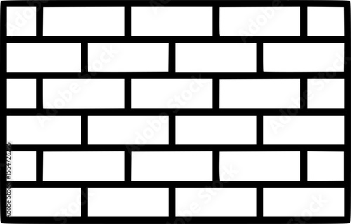 A Simple Black and White Rendering of a Brick Wall Facade

