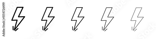 Power icon flat simple outline logo