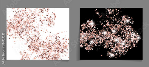 2026 New Year greeting card templated vector collection. Holiday postcards set, banners graphic design. New 2026 Year card background vector templates. Chich pink rose gold confetti.