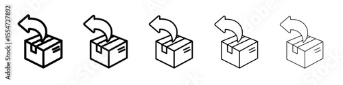 product return Box icon flat simple outline logo