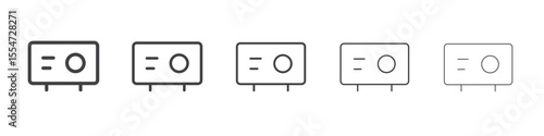 Projector icon flat simple outline logo