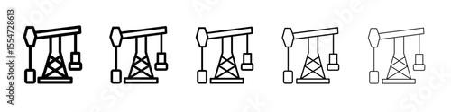 pumpjack icon flat simple outline logo