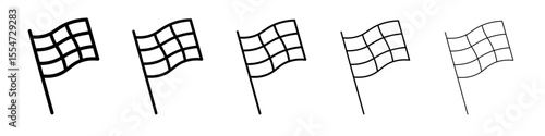 Race flag icon flat simple outline logo