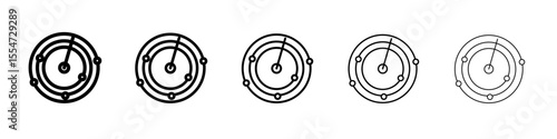 radar detection icon flat simple outline logo