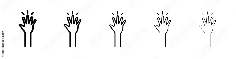 Fototapeta premium Raised Hand icon flat simple outline logo