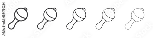 Rattle icon flat simple outline logo