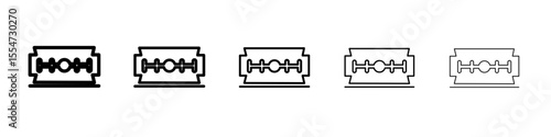 Razor blade icon flat simple outline logo