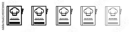 recipe book icon flat simple outline logo