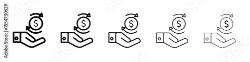 Refund icon flat simple outline logo