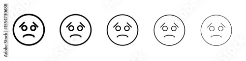 Regret expression icon flat simple outline logo