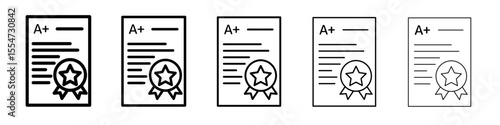 Report card icon flat simple outline logo