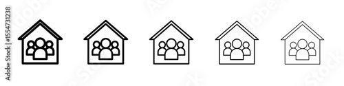 roommates icon flat simple outline logo