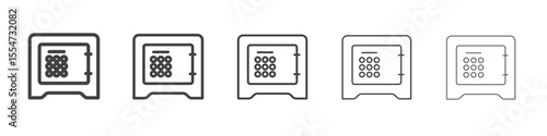 Safe icon flat simple outline logo