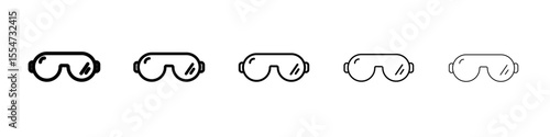 Safety goggles icon flat simple outline logo
